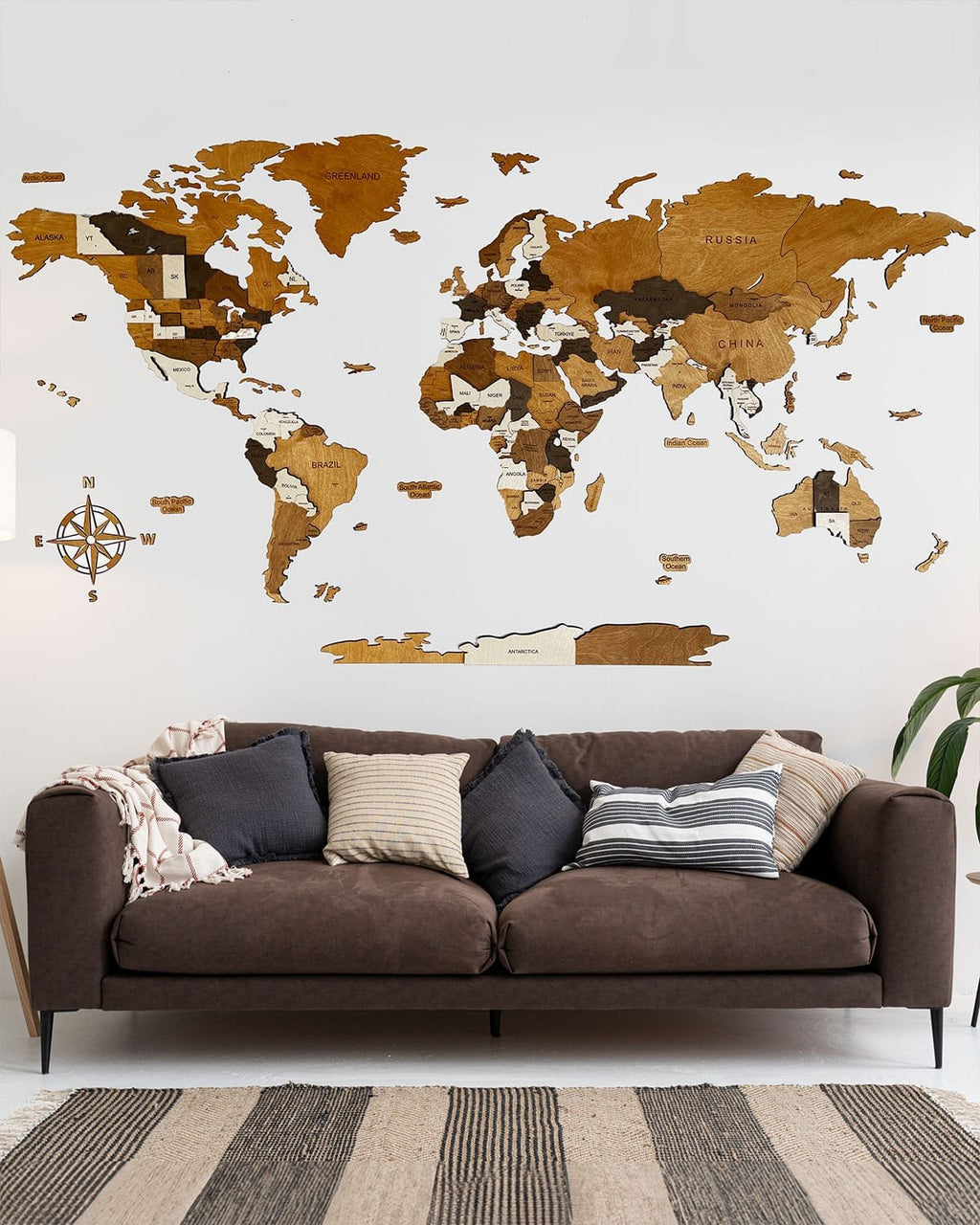 3D Wooden World Map for Home and Office | MOCHA