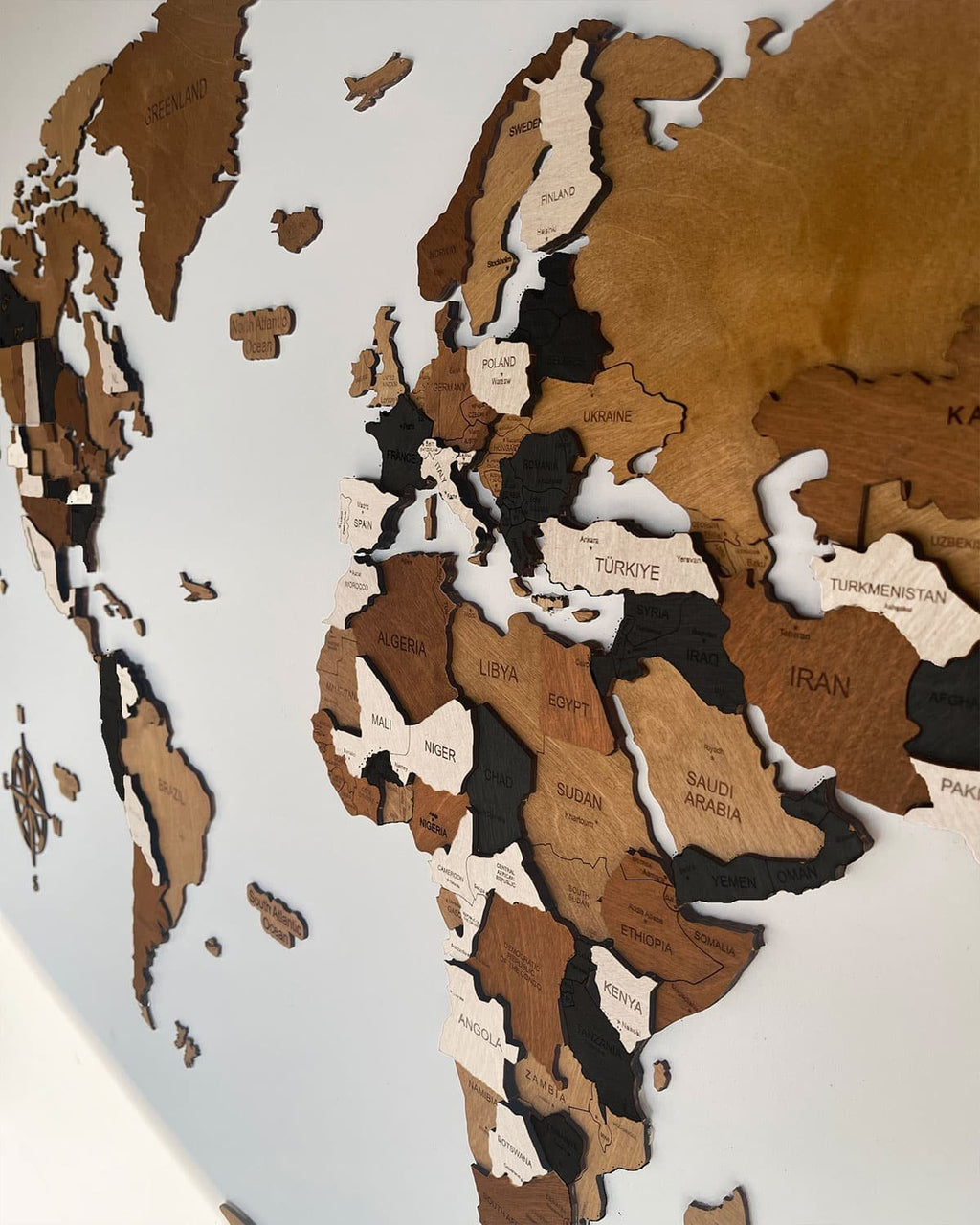 3D Wooden World Map for Home and Office | MOCHA